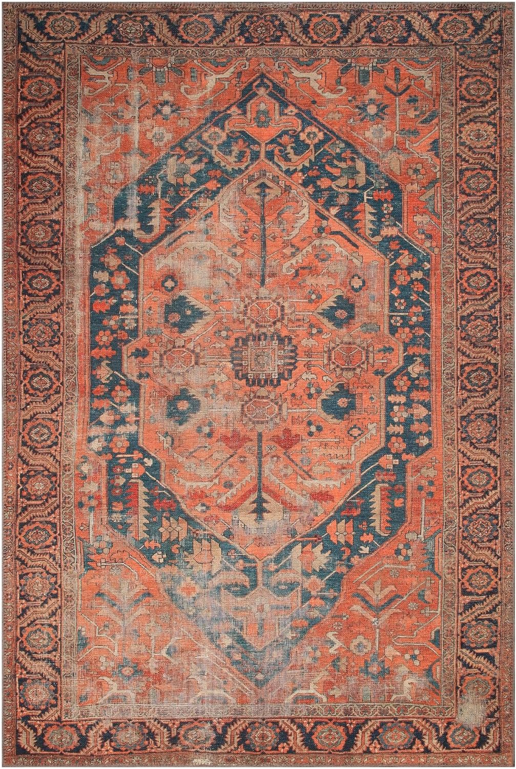 Keen Home Design 10x14 Rug - Machine Washable Area Rug with Non-Slip Backing, Ideal for Living