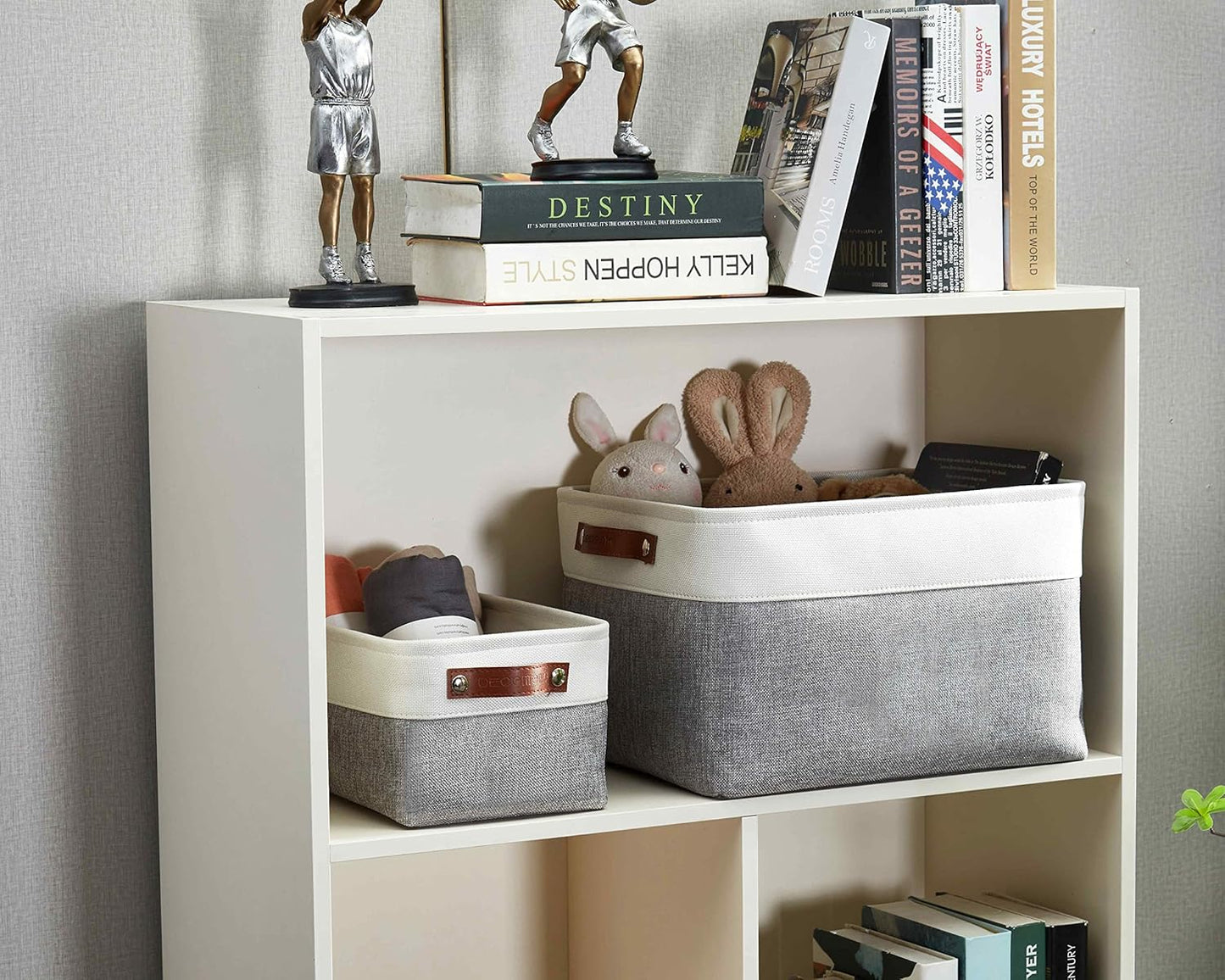 DECOMOMO Storage Bins Fabric Storage Baskets for Shelves, Linen Closet Organization Toys Nursery