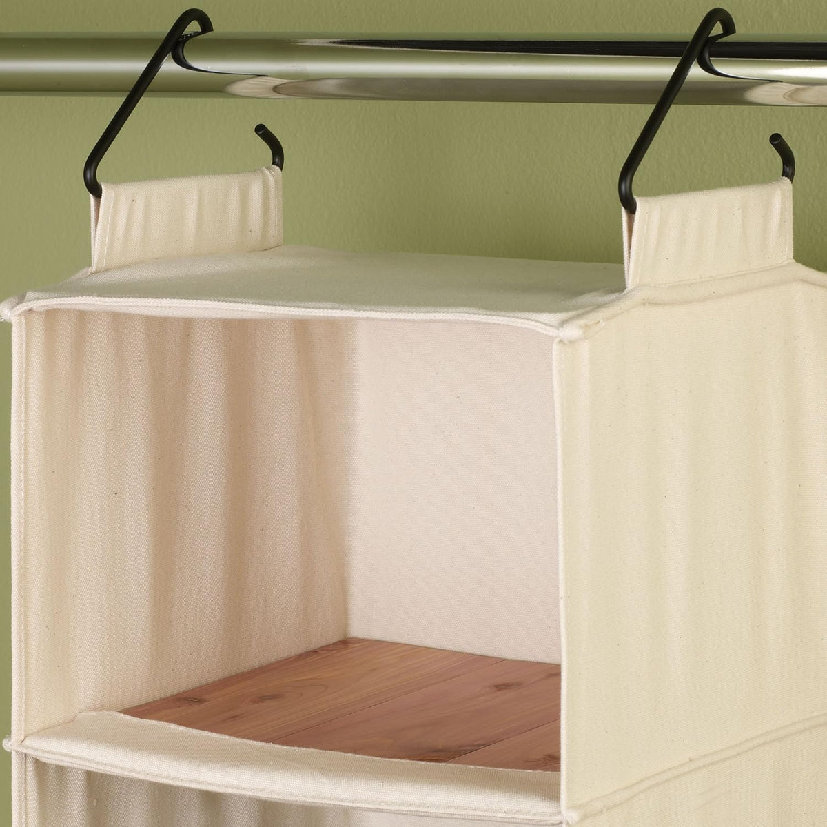 Household Essentials Cedarline 6-Shelf Hanging Closet Organizer, Heavy-Duty Cotton Canvas
