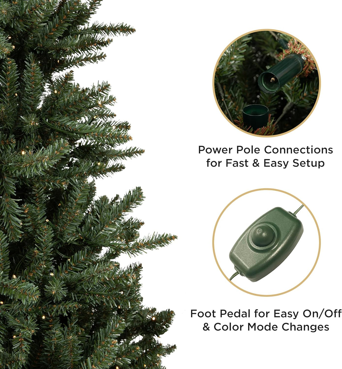 Papyrus 7 ft Pre-Lit Artificial Christmas Tree, Blue Spruce, Warm White Lights, Includes Stand and