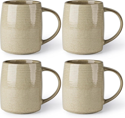 GBHOME Large Coffee Mugs Set of 4, 18oz Handmade Ceramic Coffee Mugs Set with Gradient color for