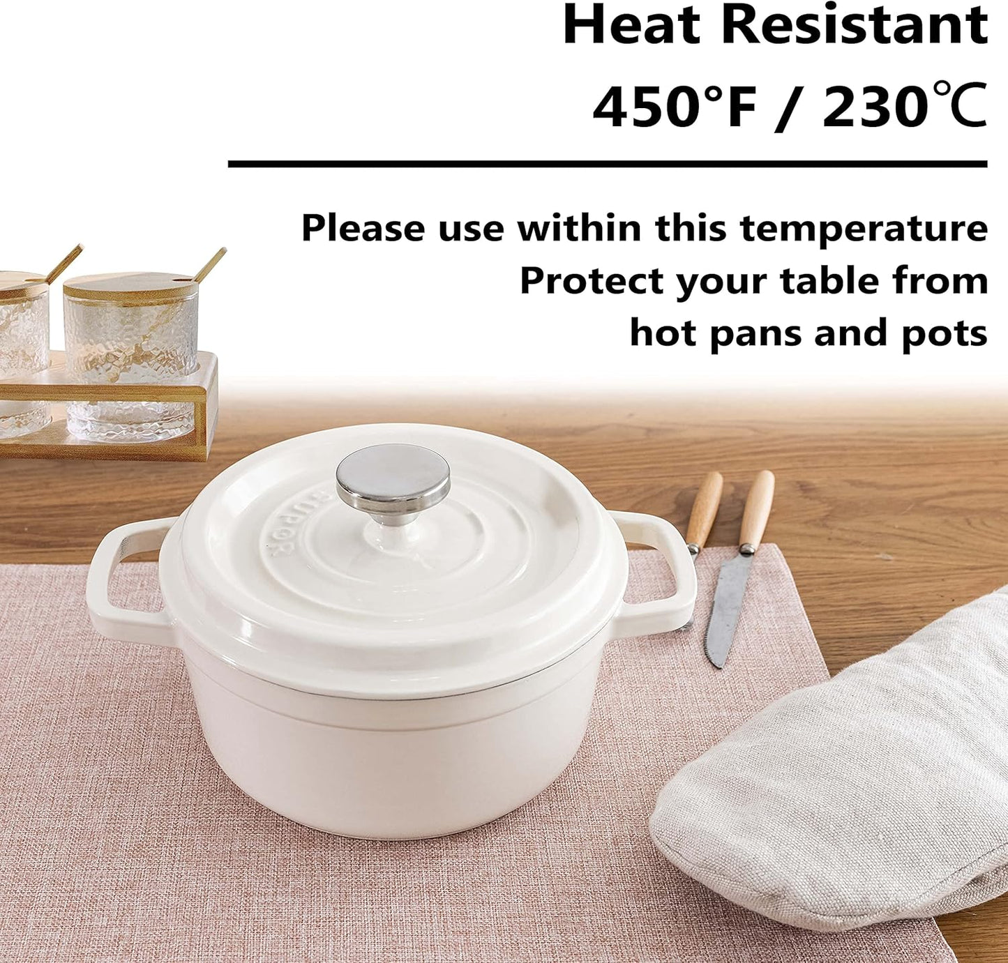 Home Brilliant Placemats Set of 4 Heat Resistant Dining Table Place Mats for Kitchen Table Party