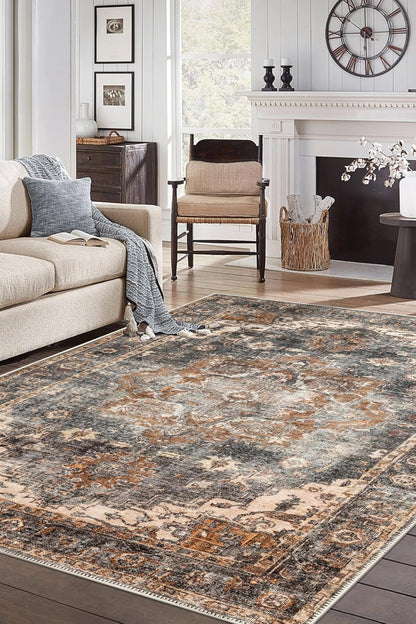 Keen Home Design 5x7 Rug - Machine Washable Area Rug with Non-Slip Backing, Ideal for Living Room
