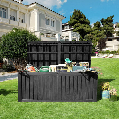 YITAHOME 150 Gallon Large Deck Box w/Divider, XL Waterproof Outdoor Storage for Patio