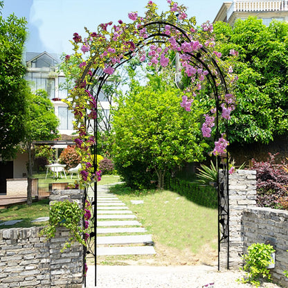 Metal Garden Arch 98.4" H Garden Arbor Trellis for Outdoor Climbing Plants Support Rose Lawn Tall