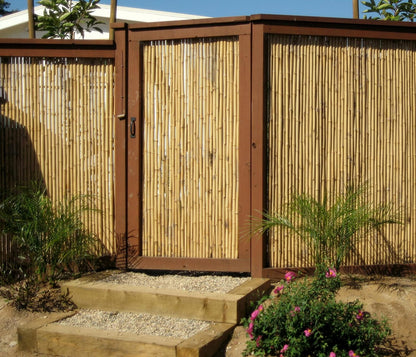 Backyard X-Scapes Natural Bamboo Fencing Decorative Rolled Fence Panel 0.75 in D x 4 ft H x 8 ft L