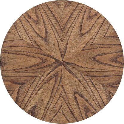 Martin Svensson Home Round Wood Nutmeg Brown Living Room End Side Accent Table Nightstand with