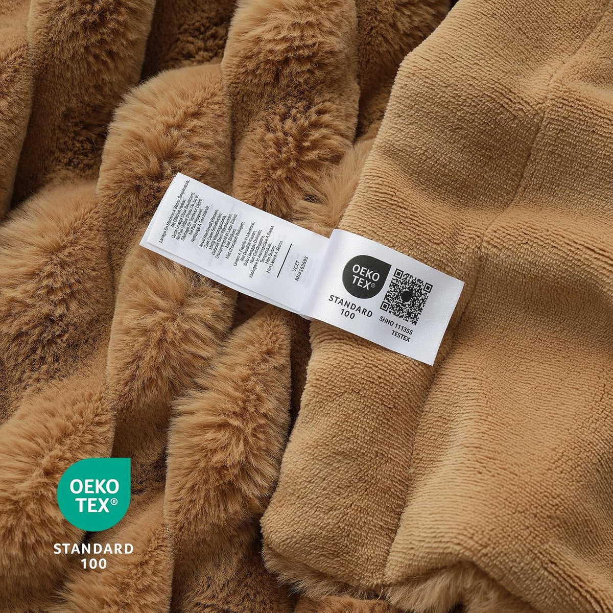 Cozy Bliss Faux Fur Throw Blanket for Couch, Cozy Warm Plush Striped Blanket for Sofa Bedroom