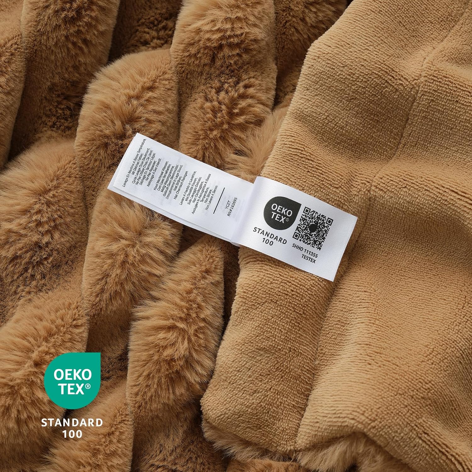 Cozy Bliss Faux Fur Throw Blanket for Couch, Cozy Warm Plush Striped Blanket for Sofa Bedroom