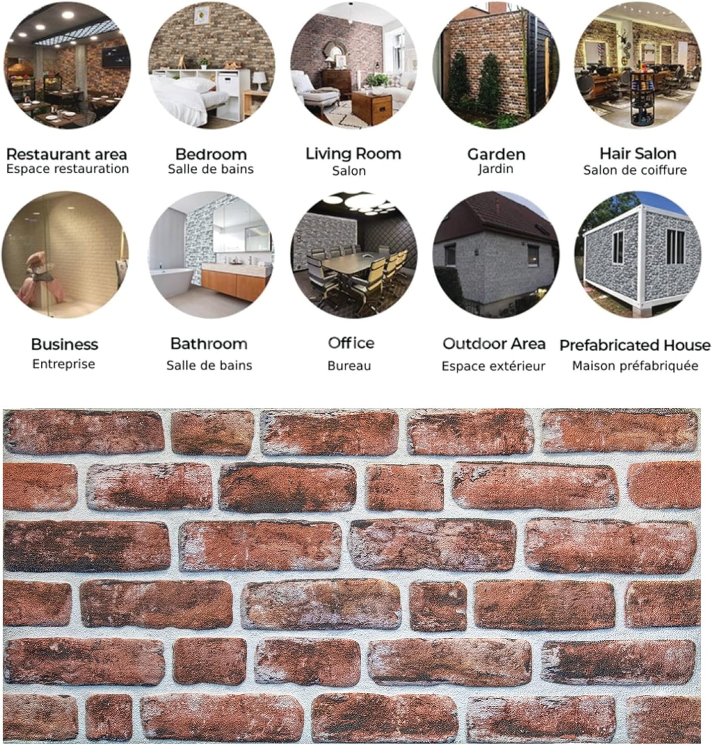 Dundee Deco 3D Wall Panels Faux Brick - Cladding, Mahogany Stone Look Wall Paneling, Styrofoam