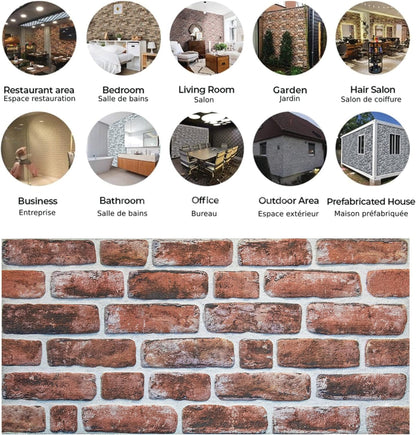 Dundee Deco 3D Wall Panels Faux Brick - Cladding, Mahogany Stone Look Wall Paneling, Styrofoam
