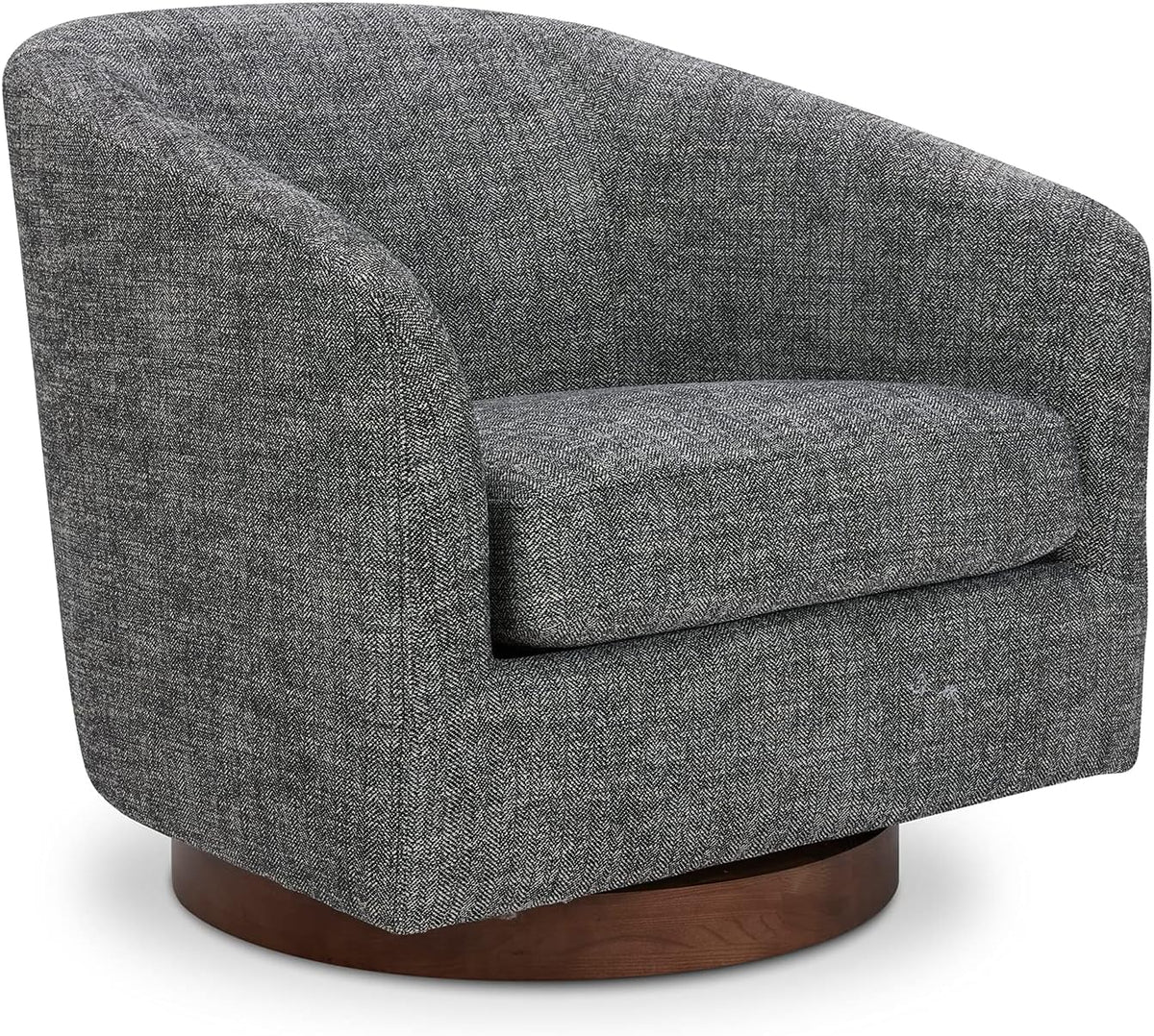 CHITA Swivel Accent Chair, FSC Certified Upholstered Fabric Barrel Chair for Living Room, Fully