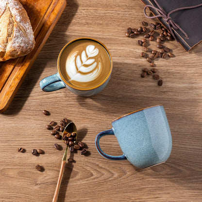 AmorArc 12oz Coffee Mugs, Ceramic Coffee Mugs set of 6 for Man, Woman, Dad, Mom, Modern Coffee Mugs