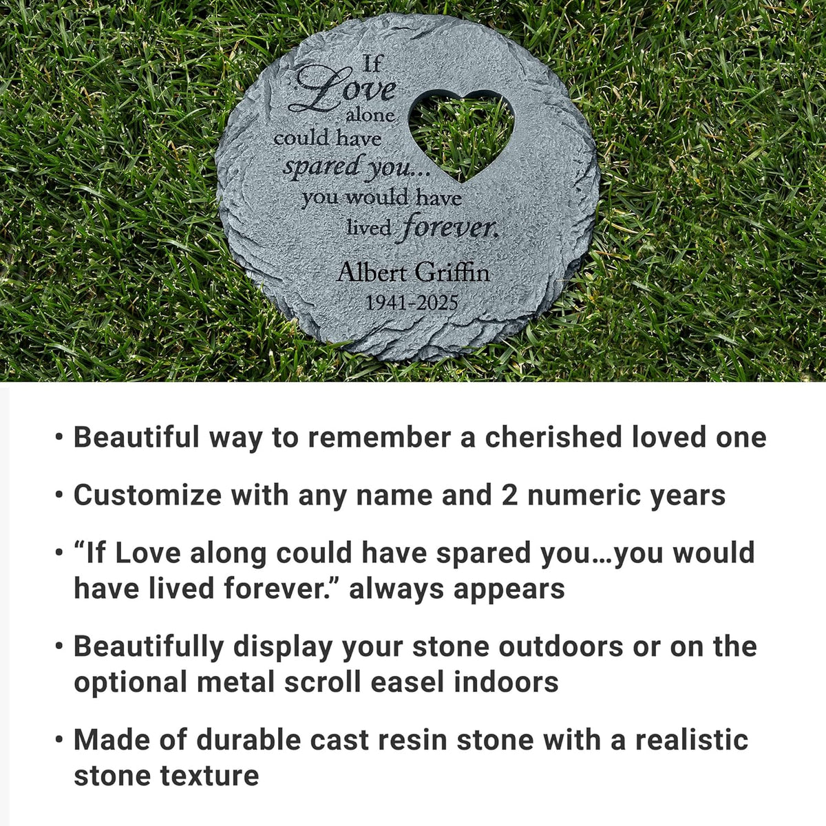 Let's Make Memories Personalized Memorial Stone - Sympathy Garden Marker - Durable