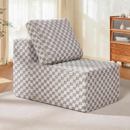 Single Sofa 1 Seat Couch with Deep Seat Memory Foam Cloud Chair with Pillows Large Sofa with L