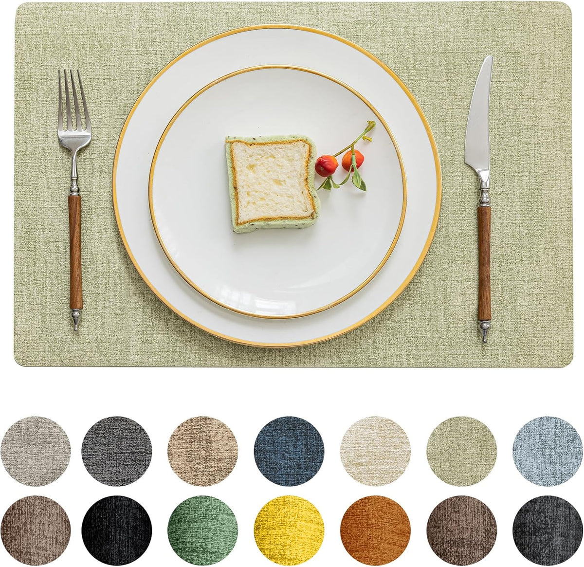 Romanstile Vinyl Placemats Set of 4-12 X 18 Inch - Heat Resistant Place Mats 100% Waterproof