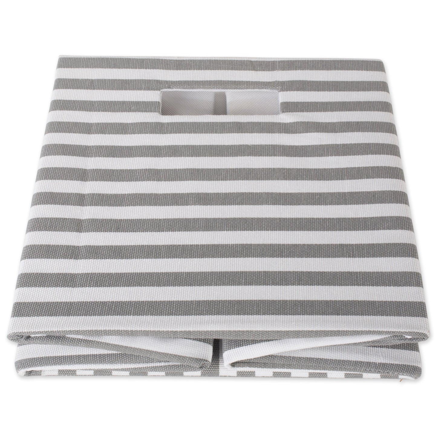 DII Collapsible Polyester Storage Cube, Pinstripe, Gray, Large