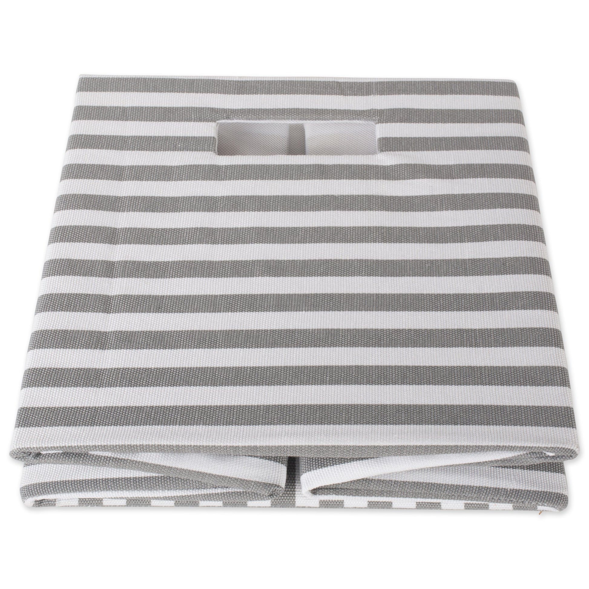 DII Collapsible Polyester Storage Cube, Pinstripe, Gray, Large