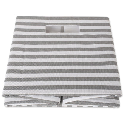 DII Collapsible Polyester Storage Cube, Pinstripe, Gray, Large