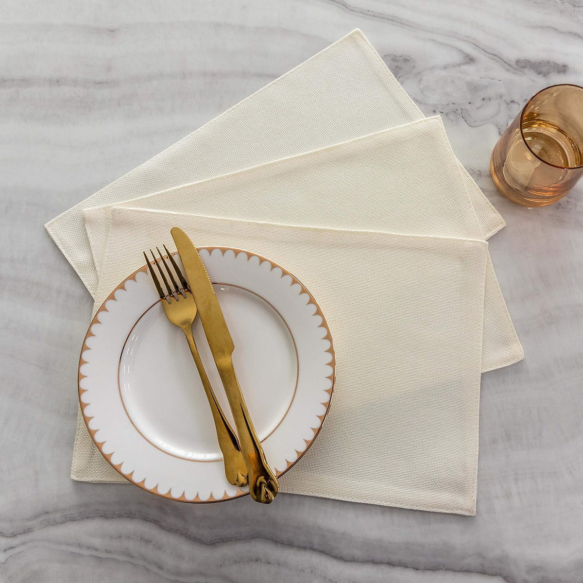 Home Brilliant Place Mats Indoor Set of 6 Cloth Place Mat Heat Resistant Dining Table Place Mats