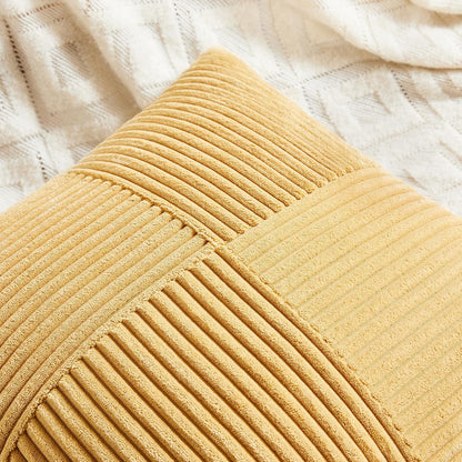 Fancy Homi 2 Packs Gold Yellow Lumbar Decorative Throw Pillow Covers 14x24 Inch for Couch Bed Sofa