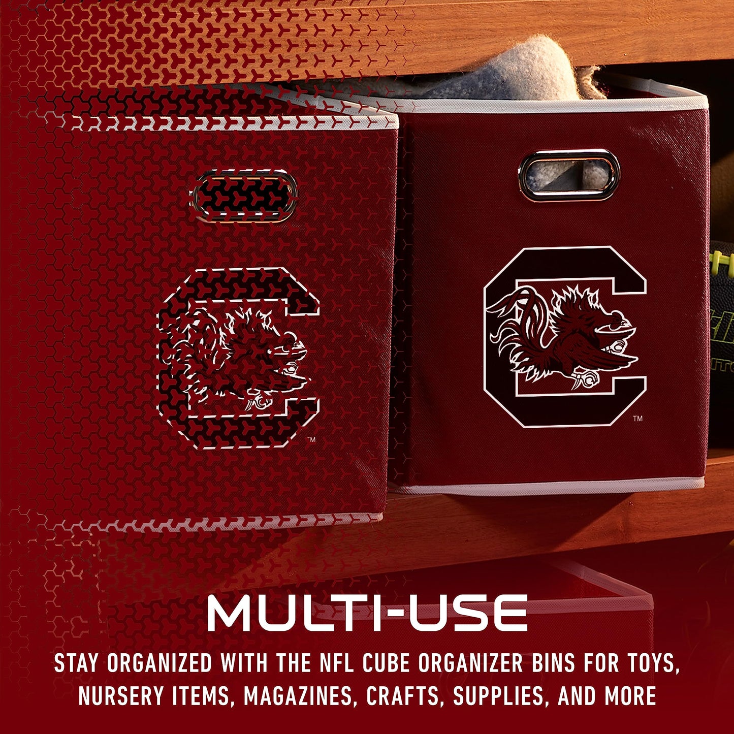 Franklin Sports NCAA Storage Bin - Cube Organizer - South Carolina