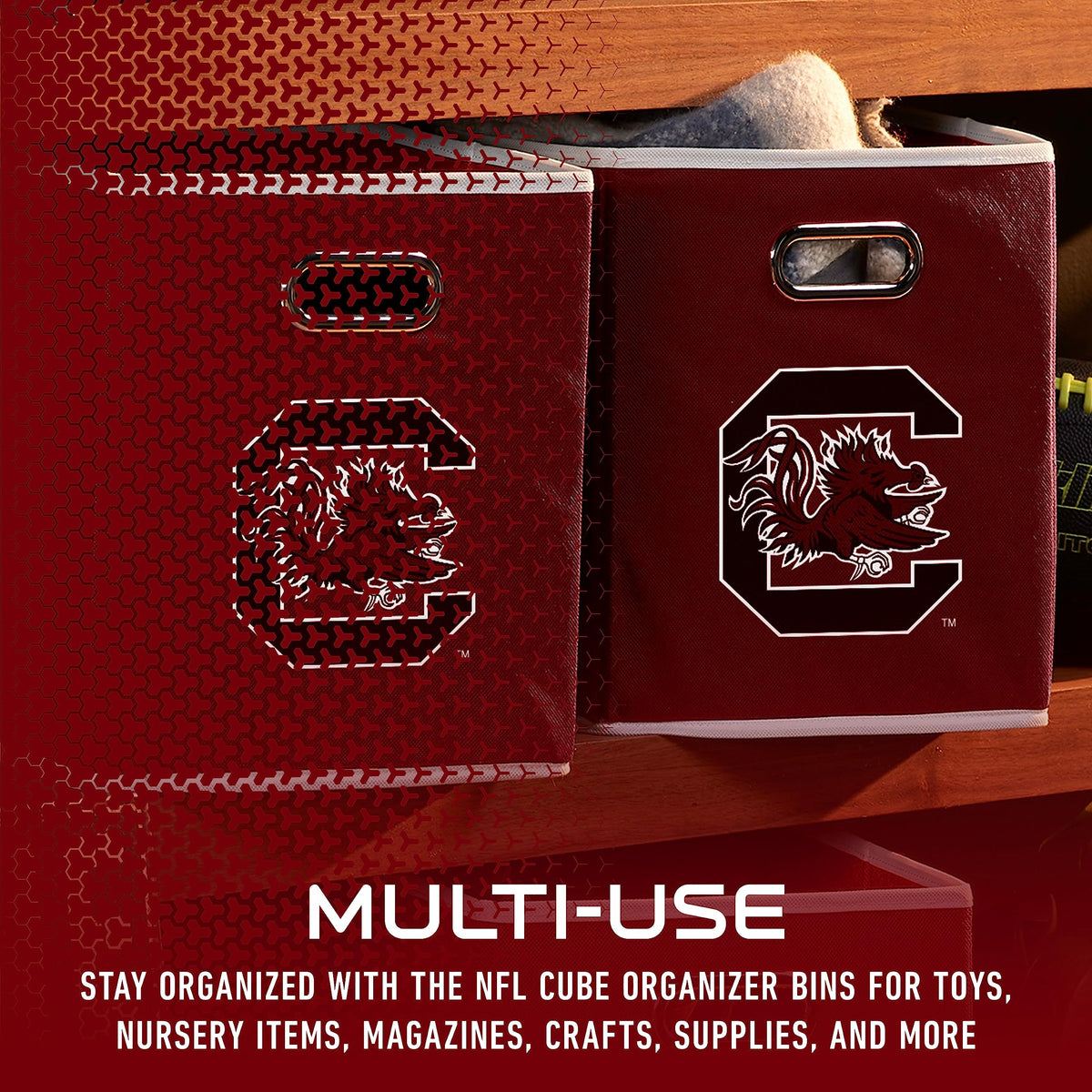 Franklin Sports NCAA Storage Bin - Cube Organizer - South Carolina