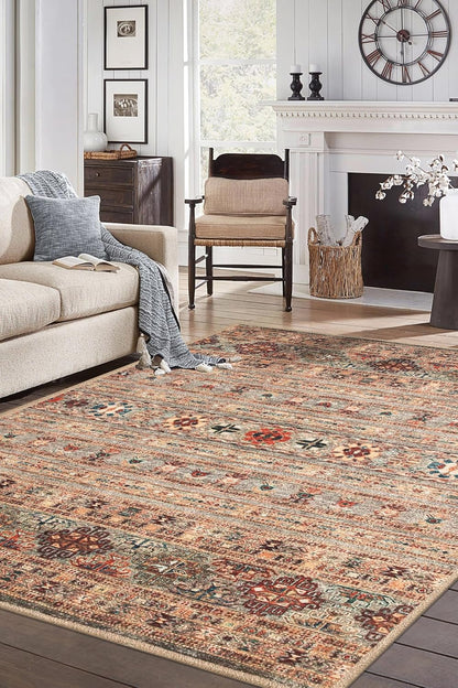 Keen Home Design 6x9 Rug - Machine Washable Area Rug with Non-Slip Backing, Ideal for Living Room
