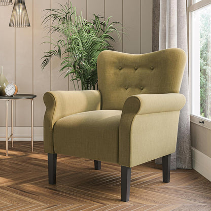 BELLEZE Modern Accent Chair, High Back Armchair, Upholstered Wingback Side Chair, Padded Single
