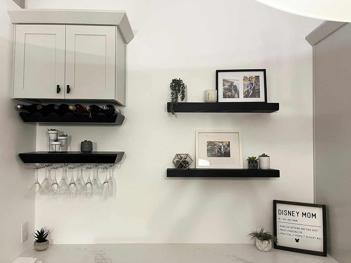 joelsantiques - 24 Inch Wooden Floating Shelves for Wall - 24x8x2 in - Made of Natural Wood - Short