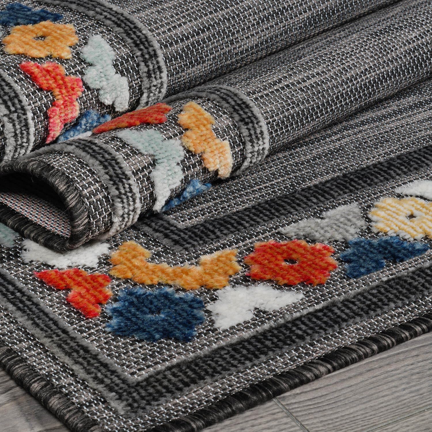 Beverly Rug Outdoor Runner Rug 2x7 Modern Floral Bordered Area Rugs for Indoor and Outdoor Patio