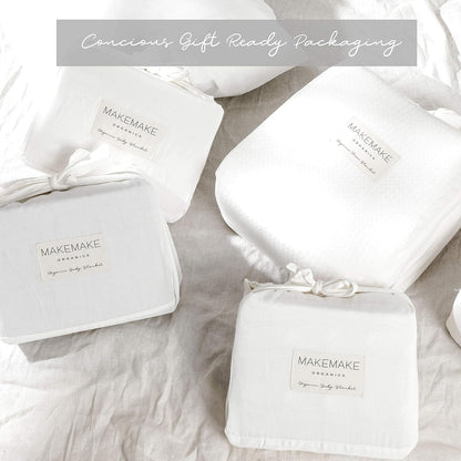 MakeMake Organics Organic Throw Blanket GOTS Certified Organic Cotton Blanket Knit Couch Bed Fall