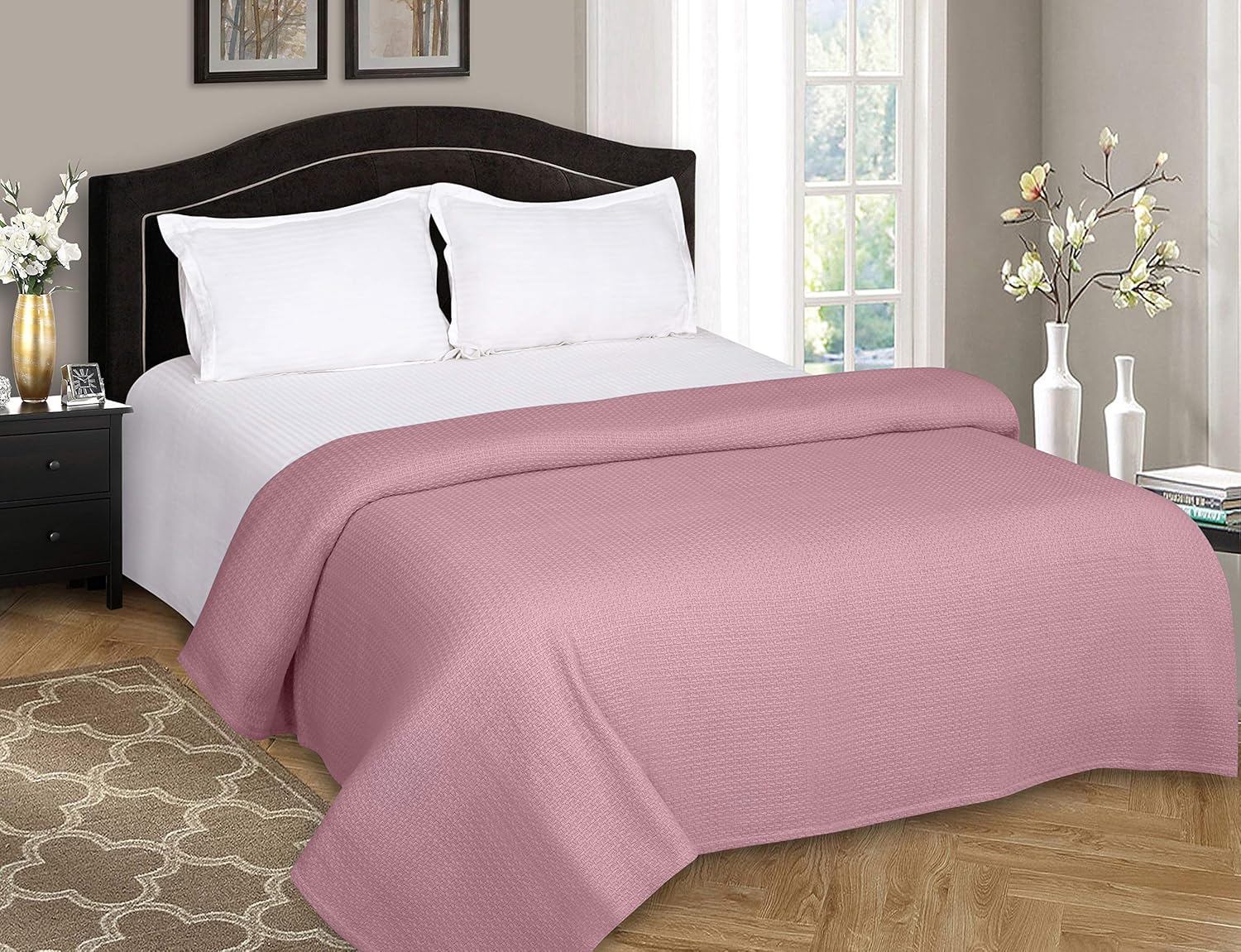 BELIZZI HOME 100% Cotton Bed Blanket, Breathable Bed Blanket King Size, Cotton Thermal Blankets