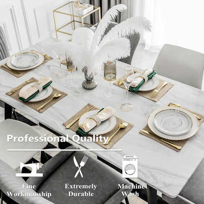 Home Brilliant Fabric Cotton Placemats Set of 6 Heat Resistant Dining Table Place Mats Kitchen