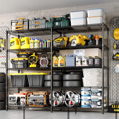 GarveeHome 70" H Storage Shelves 5-Tier L-Shaped Shelving Unit, 1325 LBS Metal Shelves Heavy Duty