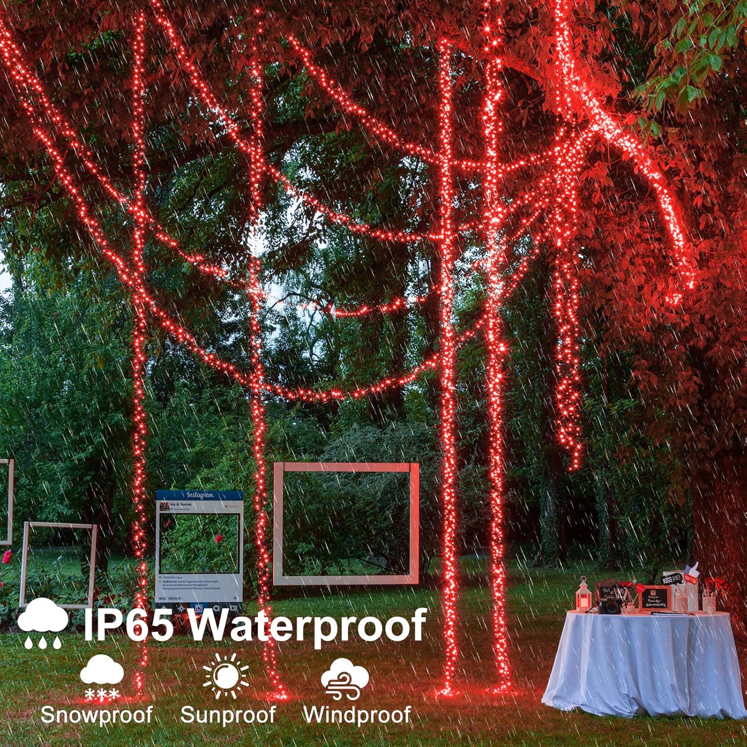 100FT 300 LED Christmas Lights Outdoor, Plug in Christmas Tree Lights with 8 Modes Waterproof, Plug