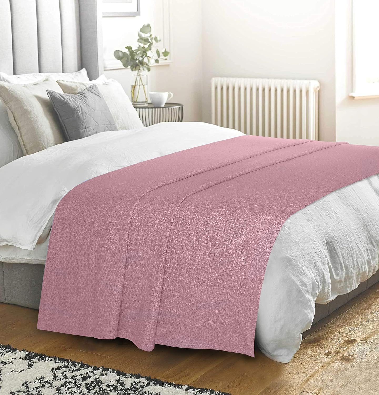 BELIZZI HOME 100% Cotton Bed Blanket, Breathable Bed Blanket King Size, Cotton Thermal Blankets