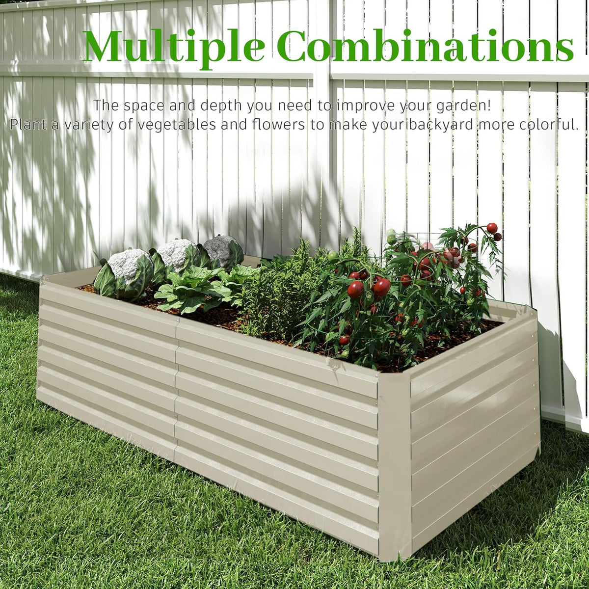 6x3x2 ft Raised Garden Bed, Large Metal Planter Raised Beds, Planters for Outdoor Plants for