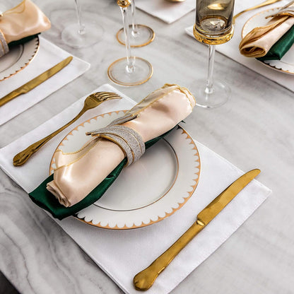 Home Brilliant White Placemats Set of 8 Cloth Placemat Decorations Heat Resistant Washable Place