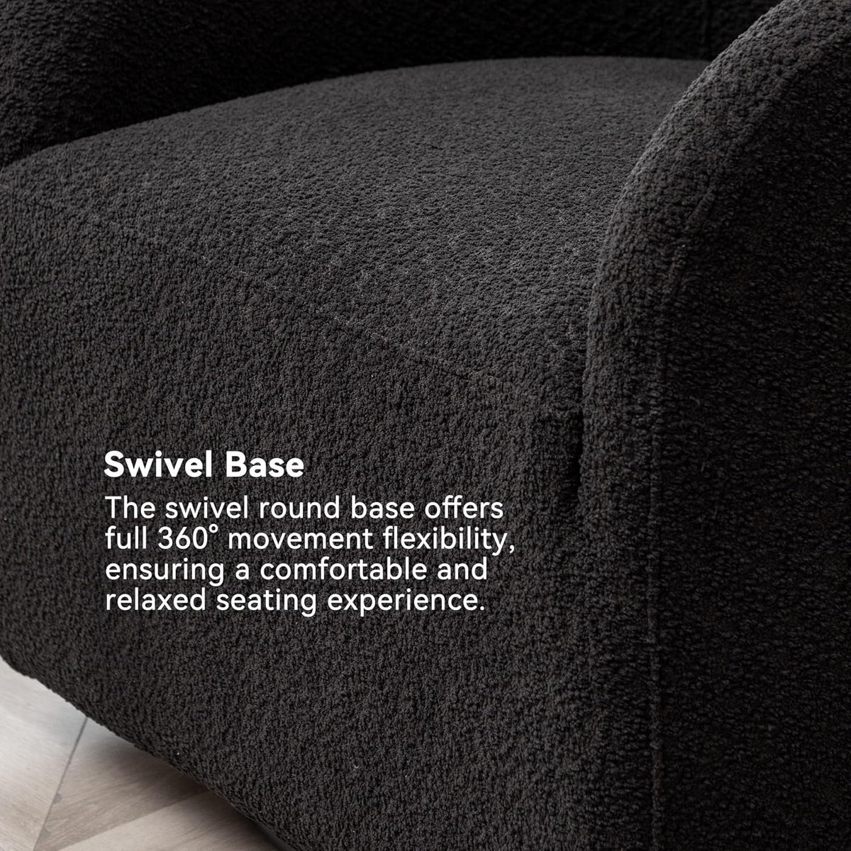 KINWELL 32" Wide Modern Boucle Swivel Barrel Chairs Set of 2, No Assembly Round Upholstered Swivel