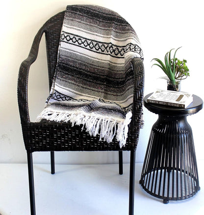 Del Mex Classic Mexican Blanket, Large Authentic Woven Falsa Throw (70"x50"), Artisan Southwest