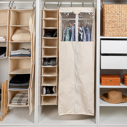 Household Essentials Cedarline 6-Shelf Hanging Closet Organizer, Heavy-Duty Cotton Canvas