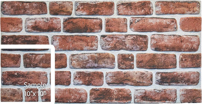 Dundee Deco 3D Wall Panels Faux Brick - Cladding, Mahogany Stone Look Wall Paneling, Styrofoam