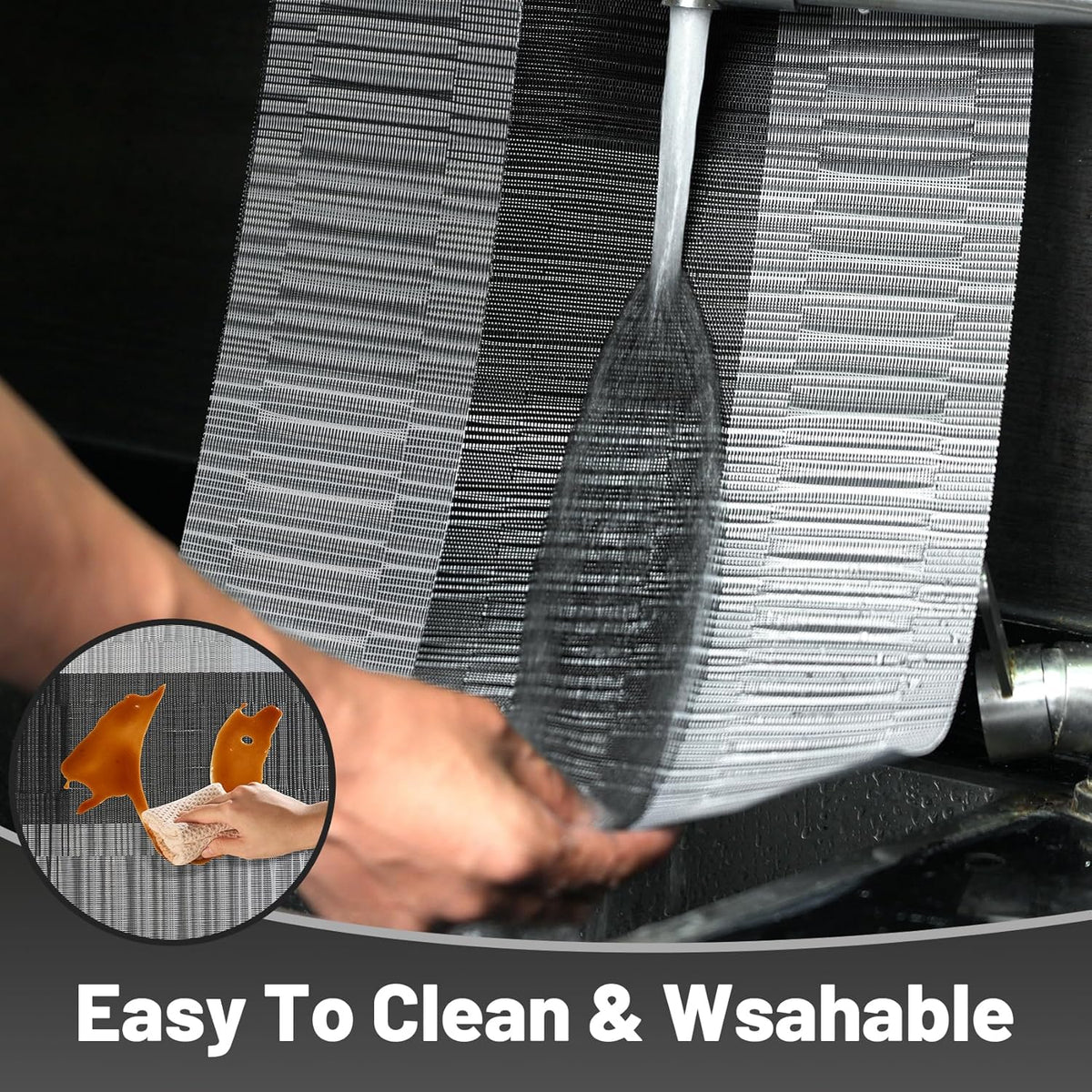 Placemats Set of 6，Non-Slip PVC Weave Table Mats Easy to Clean，Heat Resistant Place Mats for