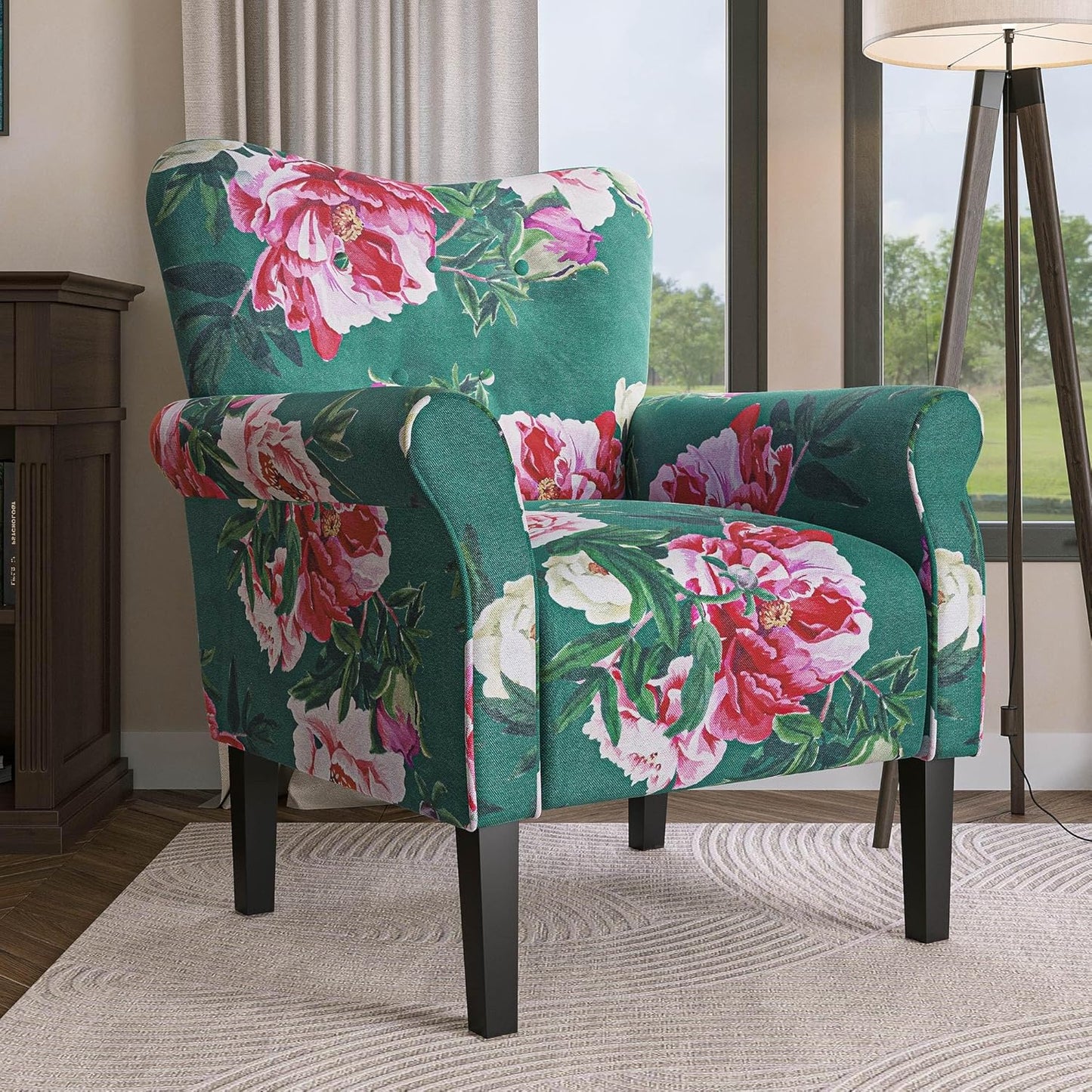 BELLEZE Modern Accent Chair, High Back Armchair, Upholstered Wingback Side Chair, Padded Single