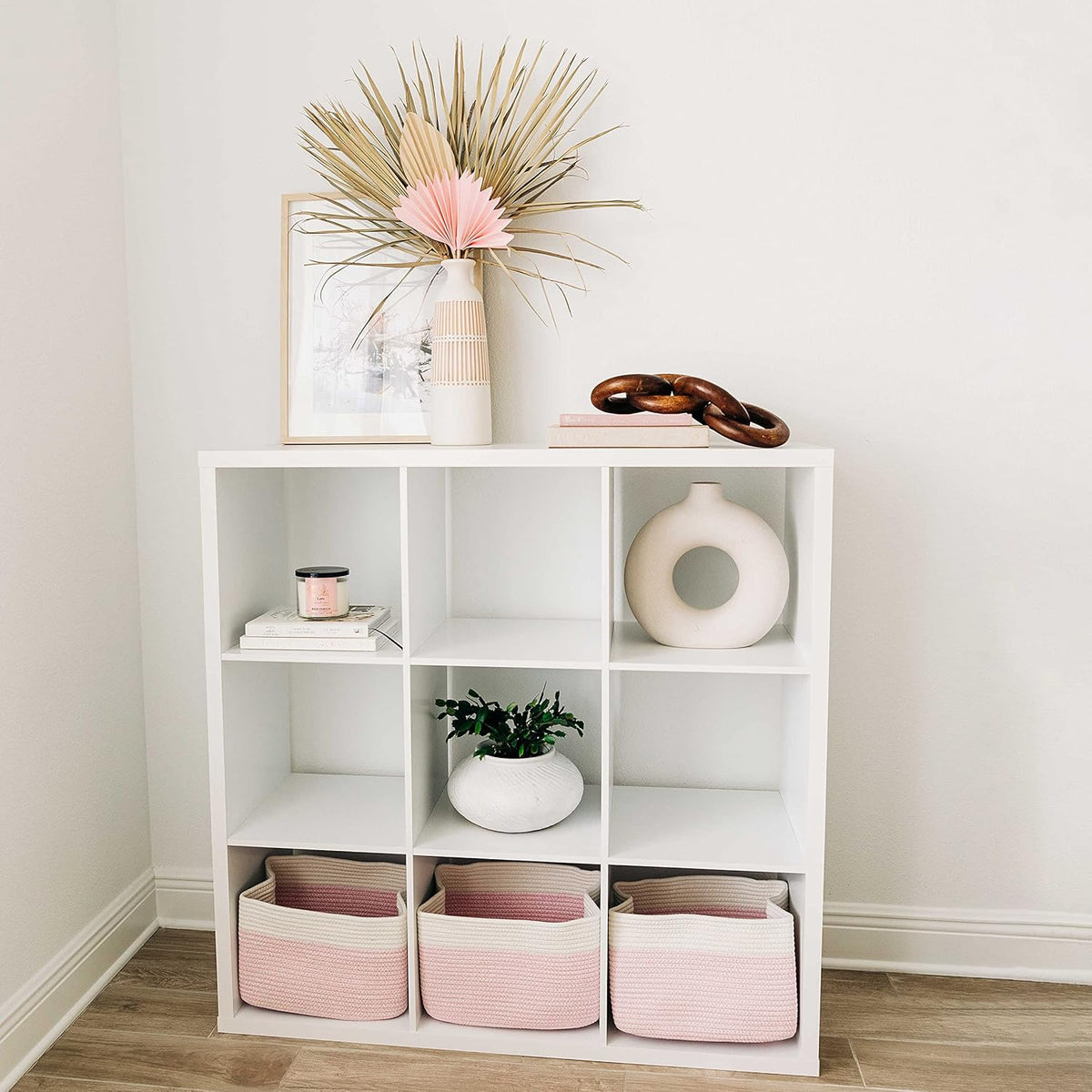 OrganiHaus Woven Storage Baskets for Organizing, Cotton Rope Organizer Bins for Shelves, Closet &