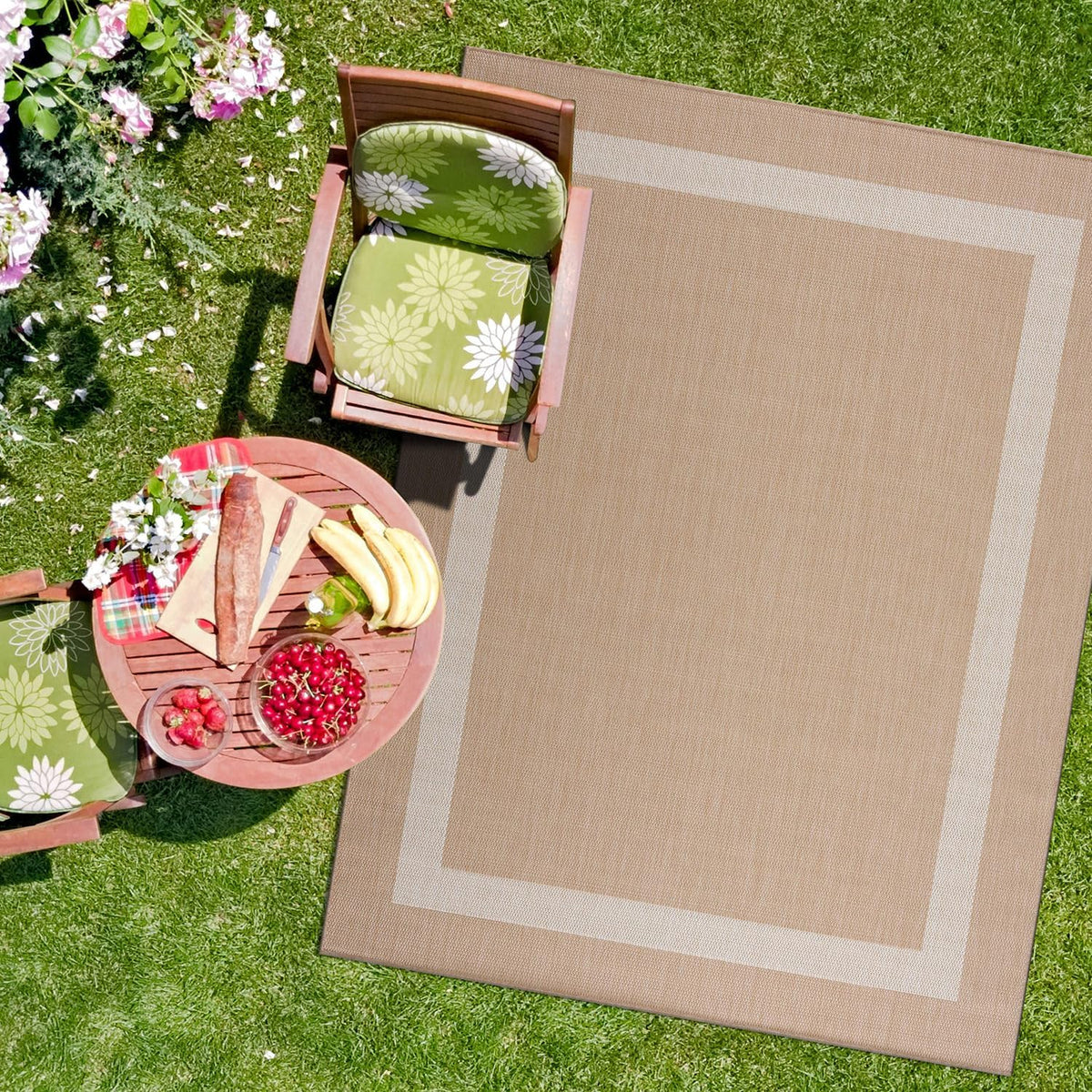 CAMILSON Outdoor Rug 8x10, Modern Outside Rugs for Patios Porches Waterproof Durable Washable