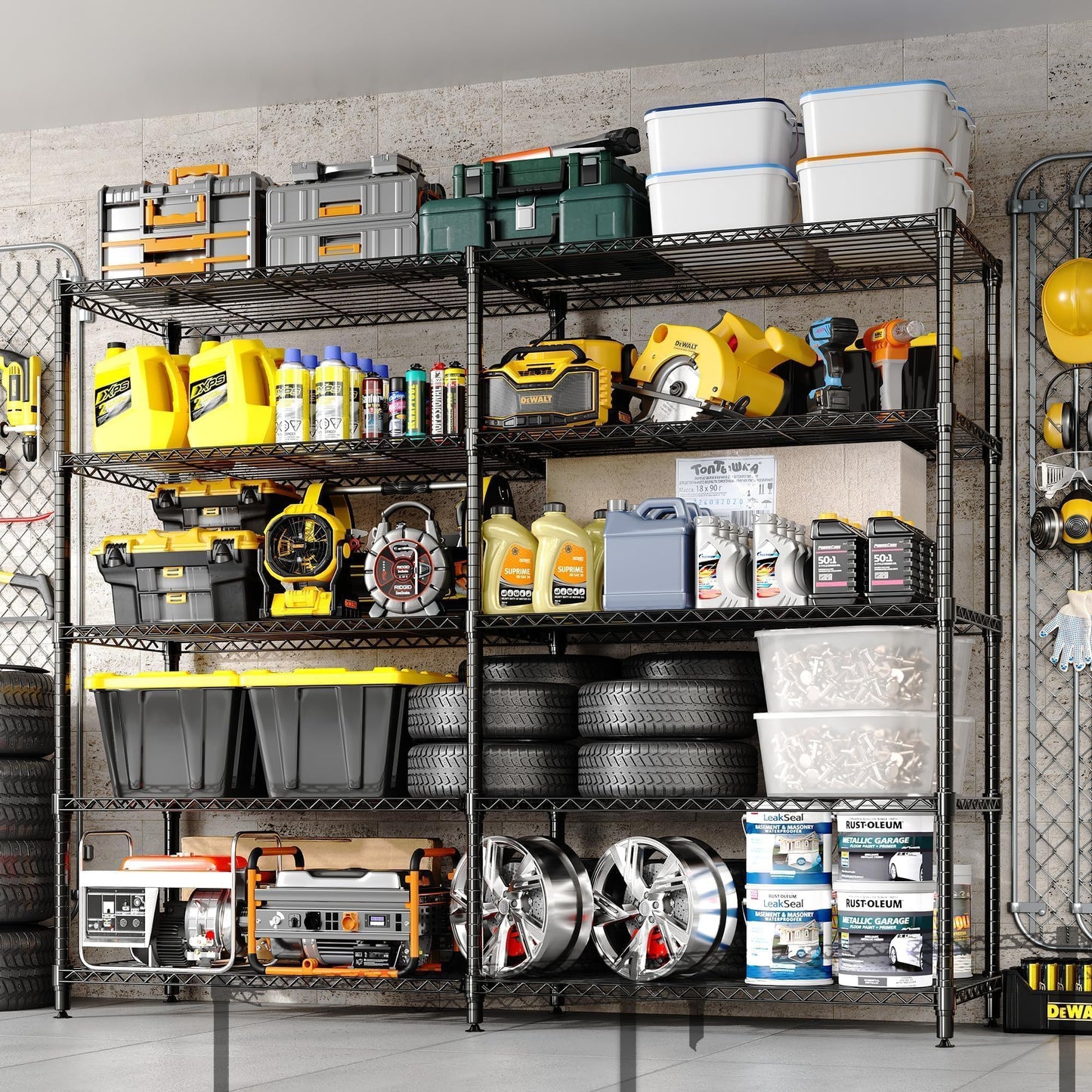 Garvee 5-Tier Storage Shelves 70" H Metal Garage Shelving Unit for Kitchen