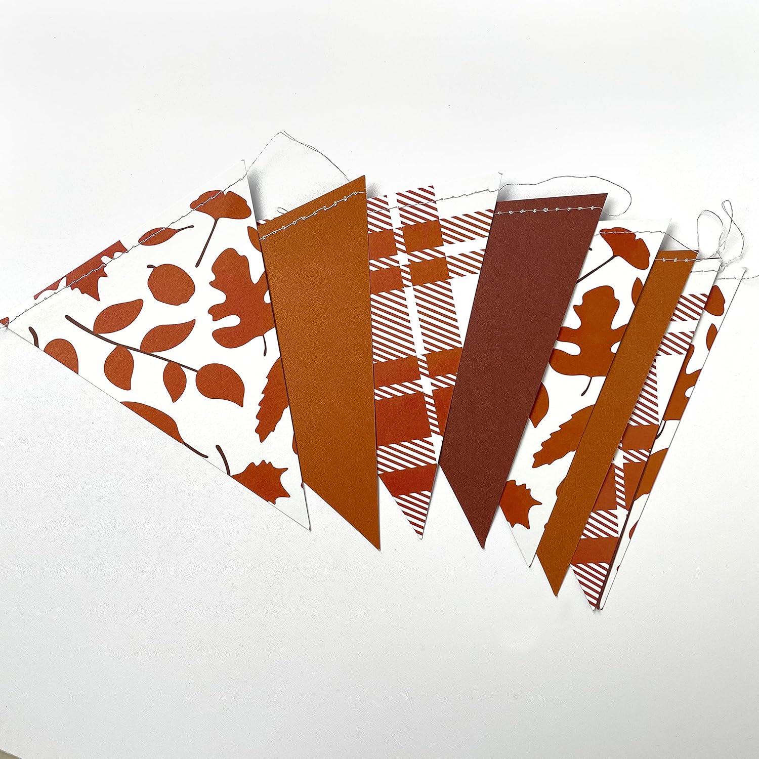 pinkblume Fall Party Decorations Maple Leaf Pennant Banner Triangle Hanging Flag Bunting for Autumn