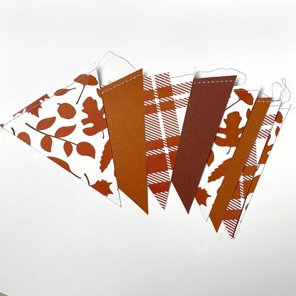 pinkblume Fall Party Decorations Maple Leaf Pennant Banner Triangle Hanging Flag Bunting for Autumn